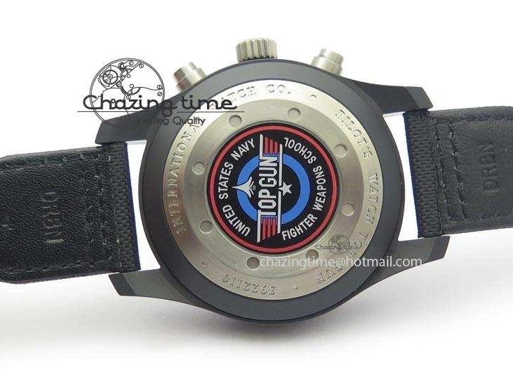 MIROTIME 0218 EasyCare Pilot Chrono IW388001 Real Ceramic ZF 1:1 Best Edition On Black Nylon Strap A 7279